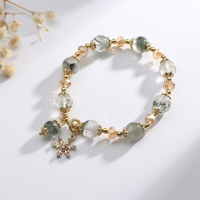 Bracelet élastique à quartz fantôme vert - Bracelet extensible