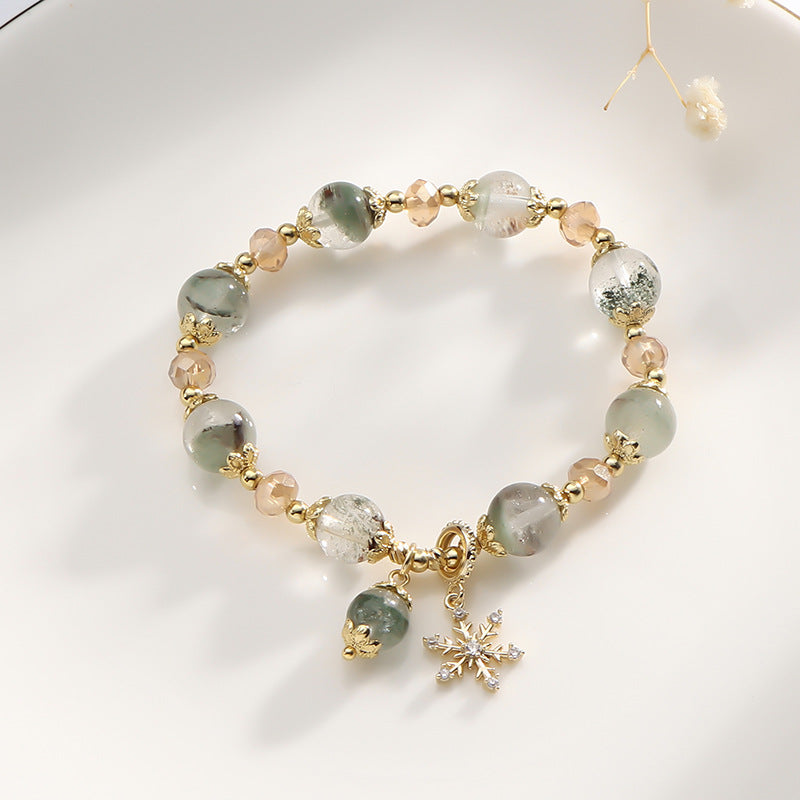 Bracelet élastique à quartz fantôme vert - Bracelet extensible