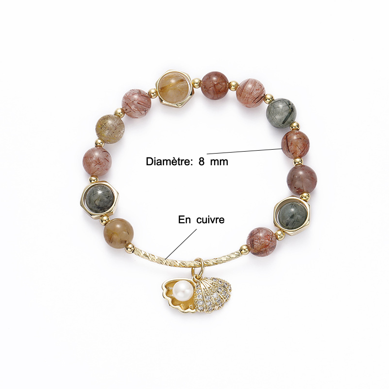 Bracelet élastique en perles de cristal coloré