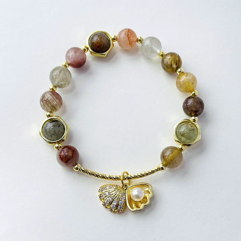 Bracelet élastique en perles de cristal coloré