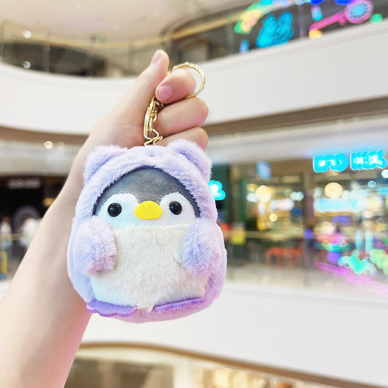 Porte-clé peluche pingouin