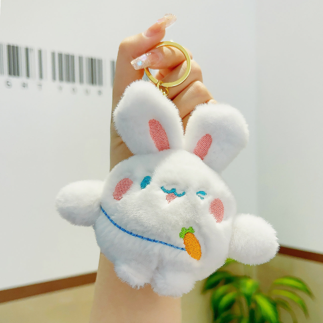 Porte-clé peluche lapin 3 couleurs