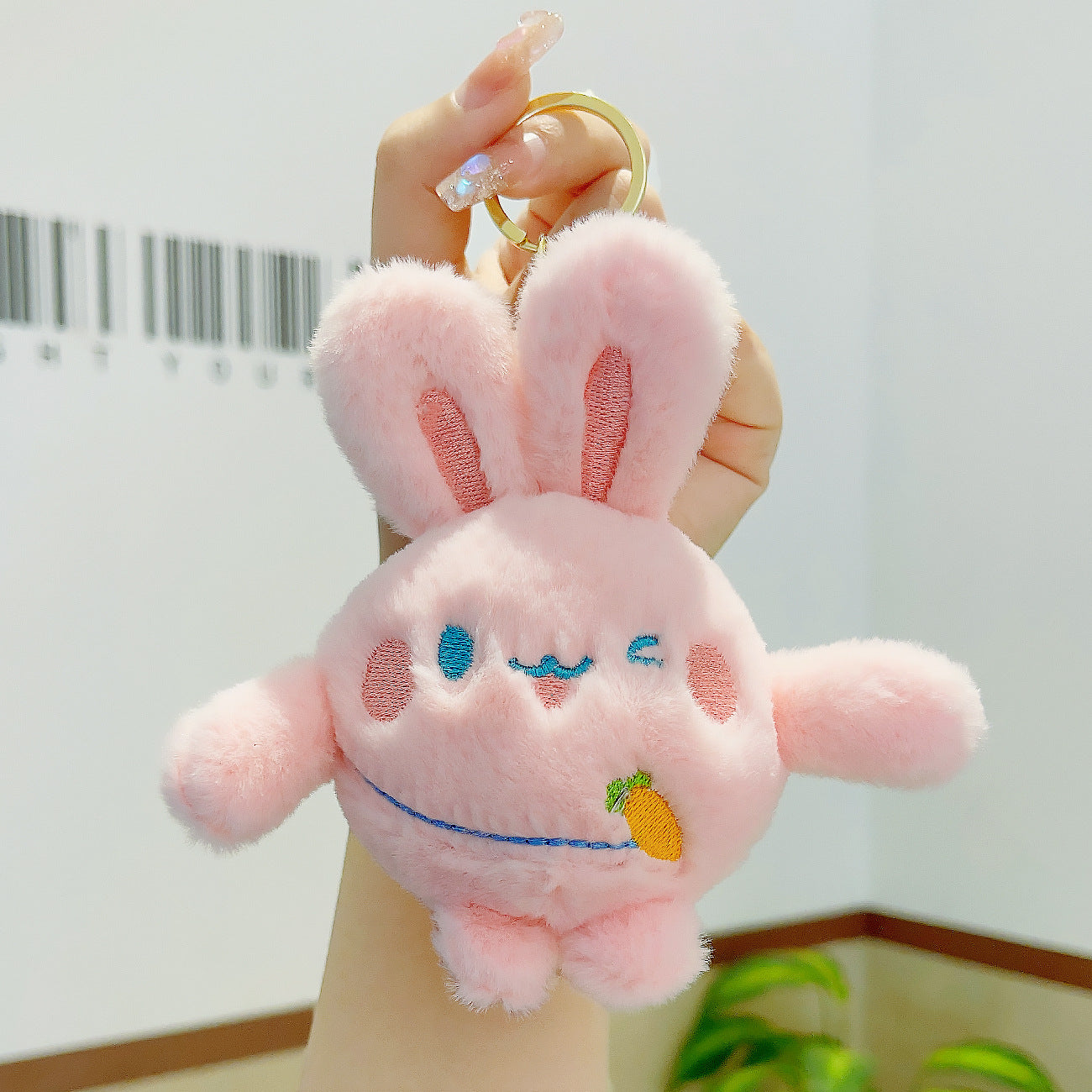 Porte-clé peluche lapin 3 couleurs