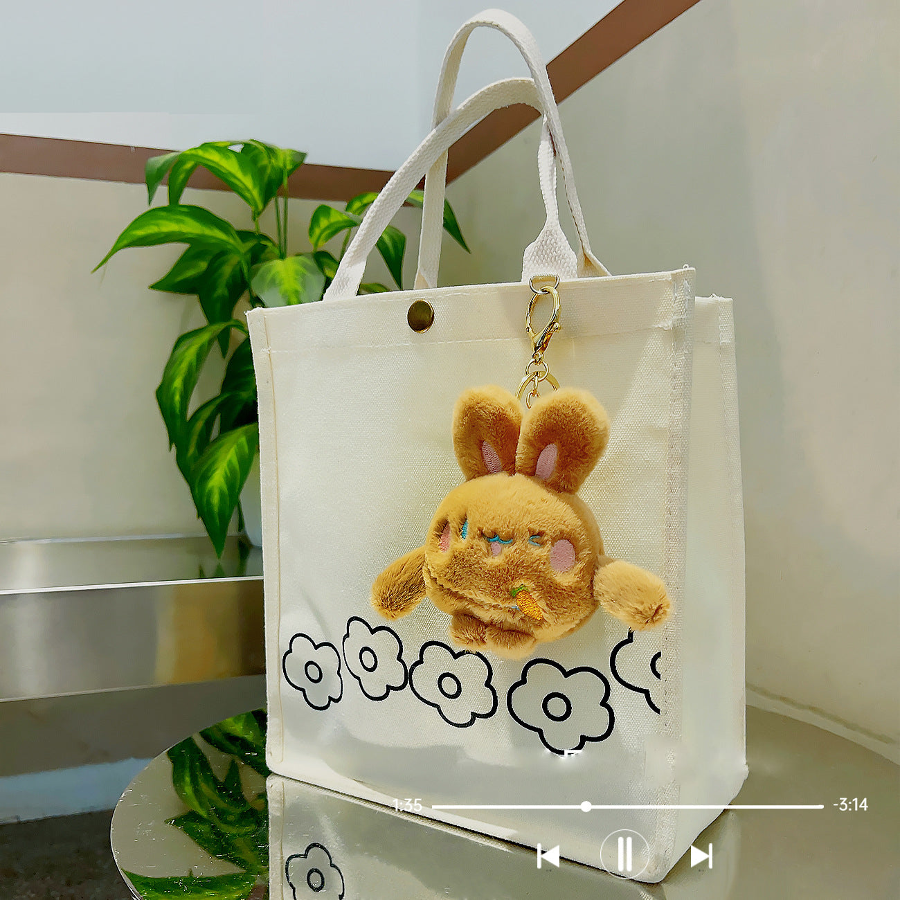 Porte-clé peluche lapin 3 couleurs
