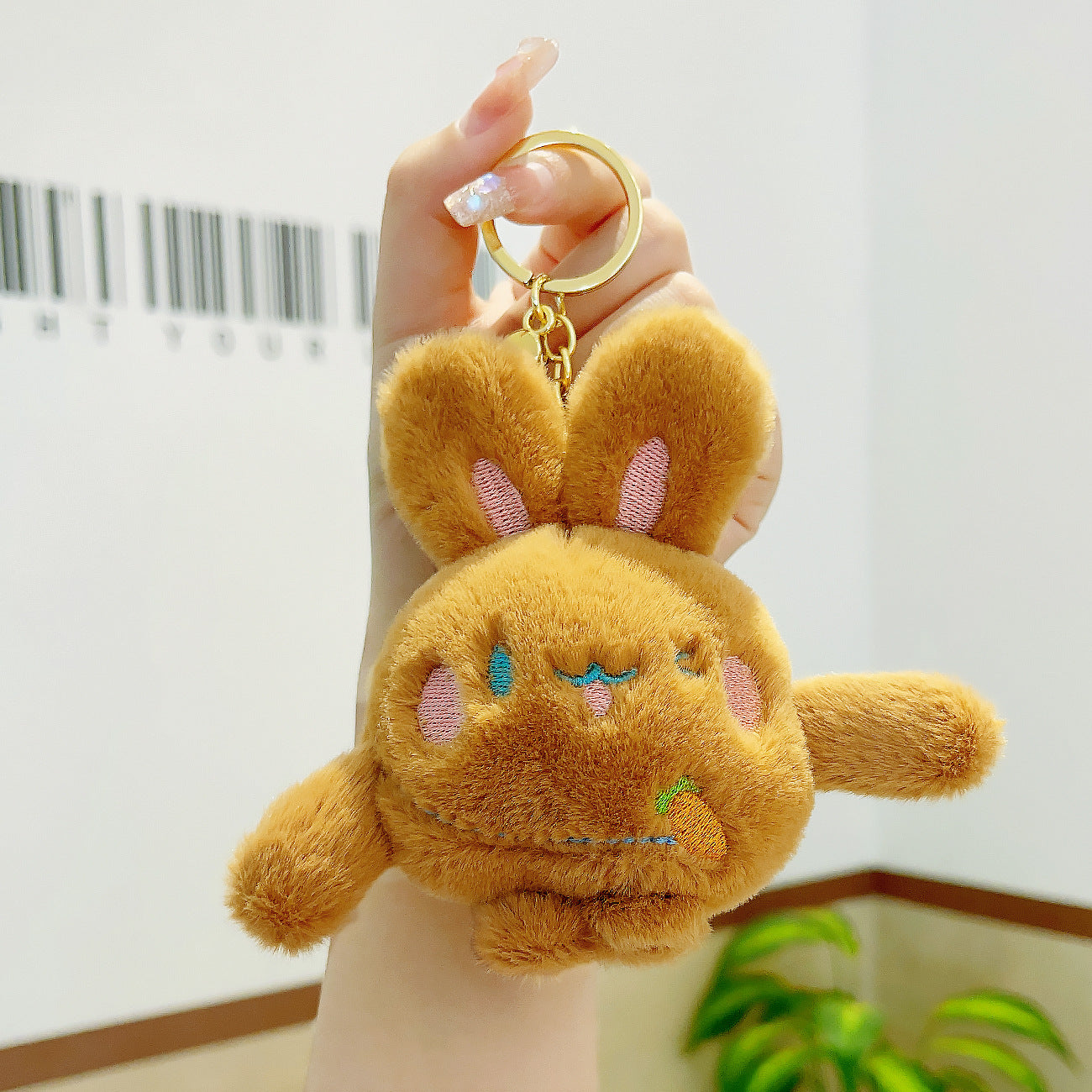 Porte-clé peluche lapin 3 couleurs