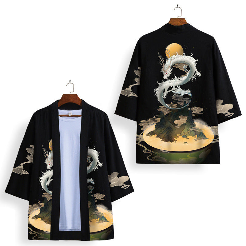 Kimono de style japonais à 3/4 manches