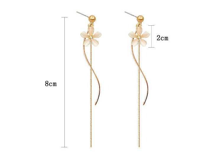 Boucles d'oreilles pendantes à motif fleurs