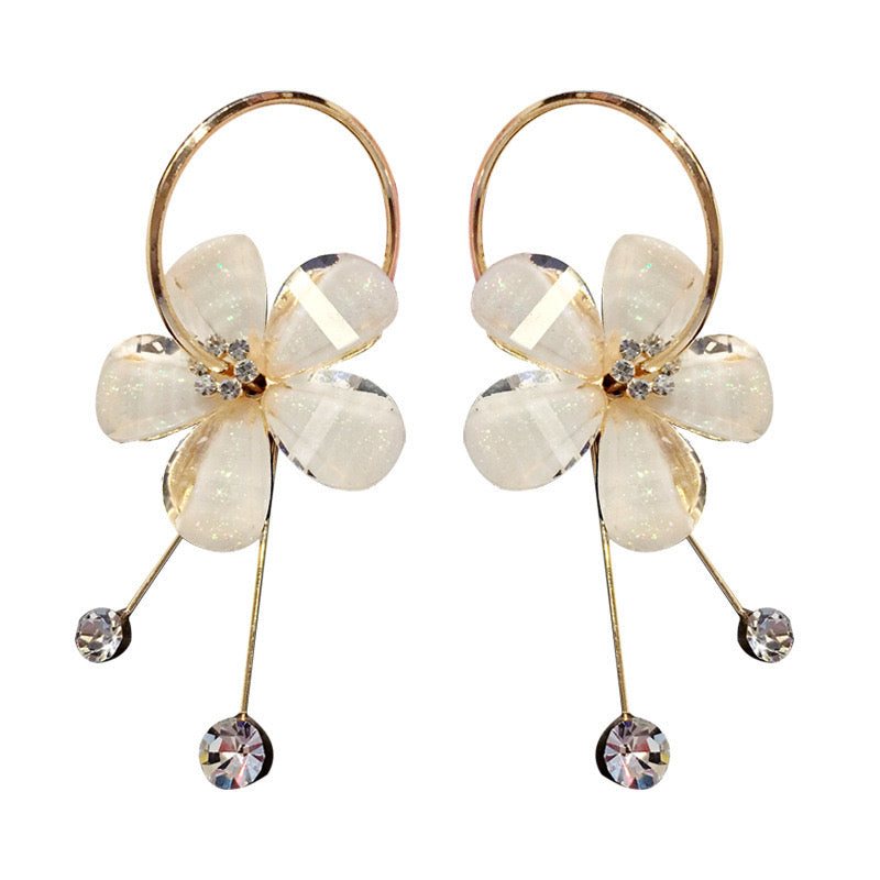 Boucle d'oreilles motif fleur romantique