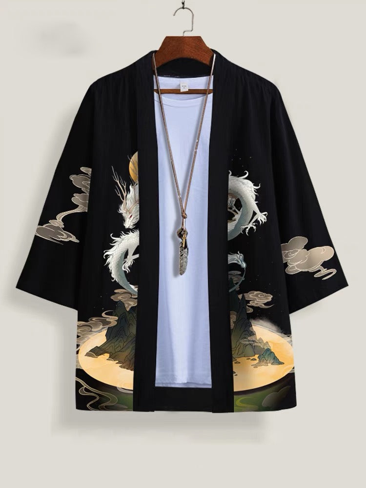 Kimono de style japonais à 3/4 manches