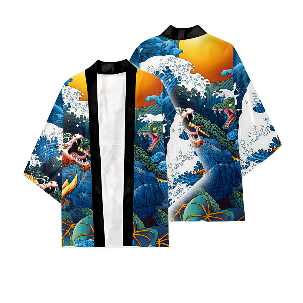 Kimono de style japonais à 3/4 manches