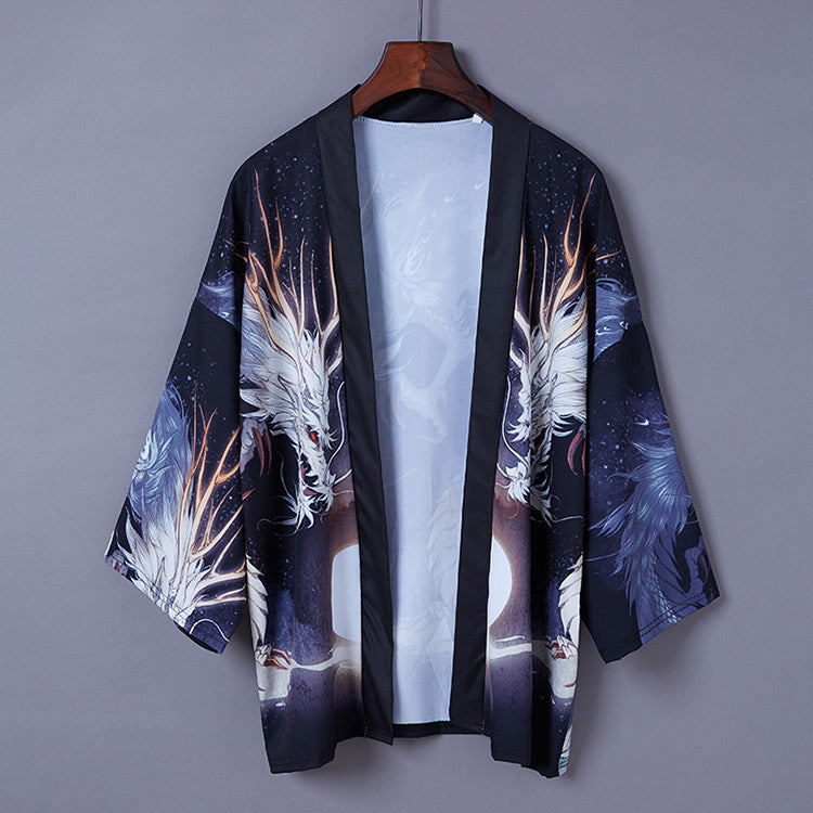 Kimono de style japonais à 3/4 manches
