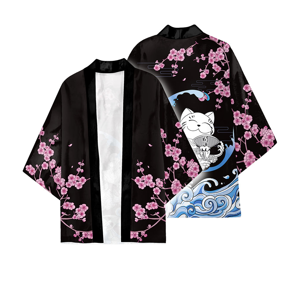 Kimono de style japonais à 3/4 manches
