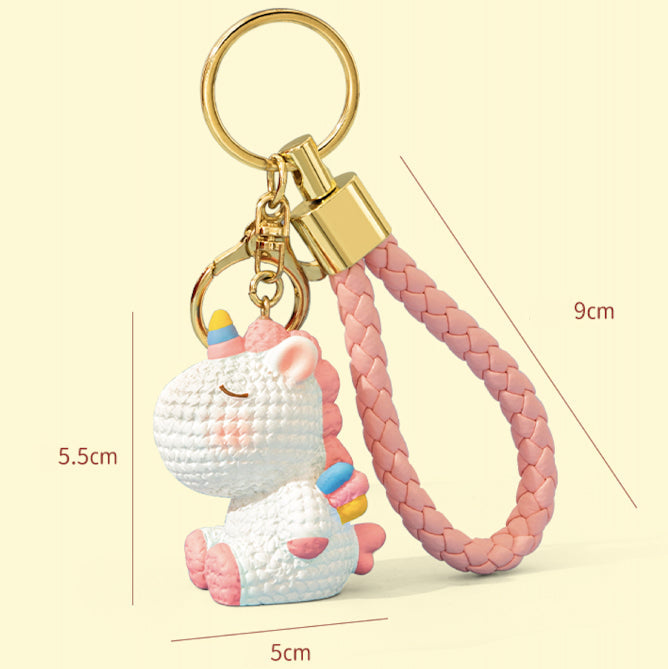 Porte-clé licorne multicouleur