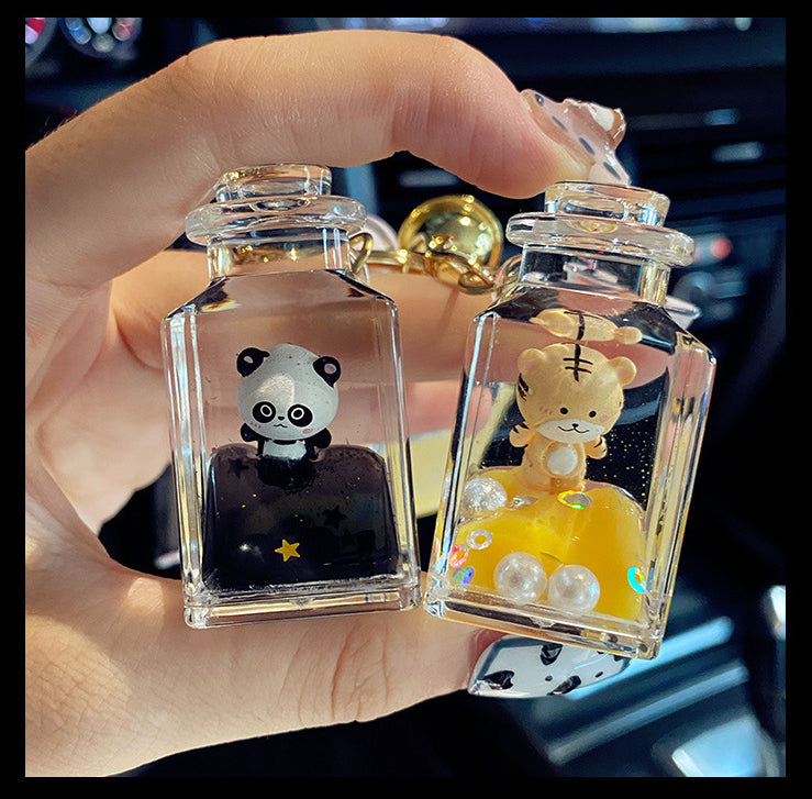 Porte-clés - Panda flottant - bouteille à voeux