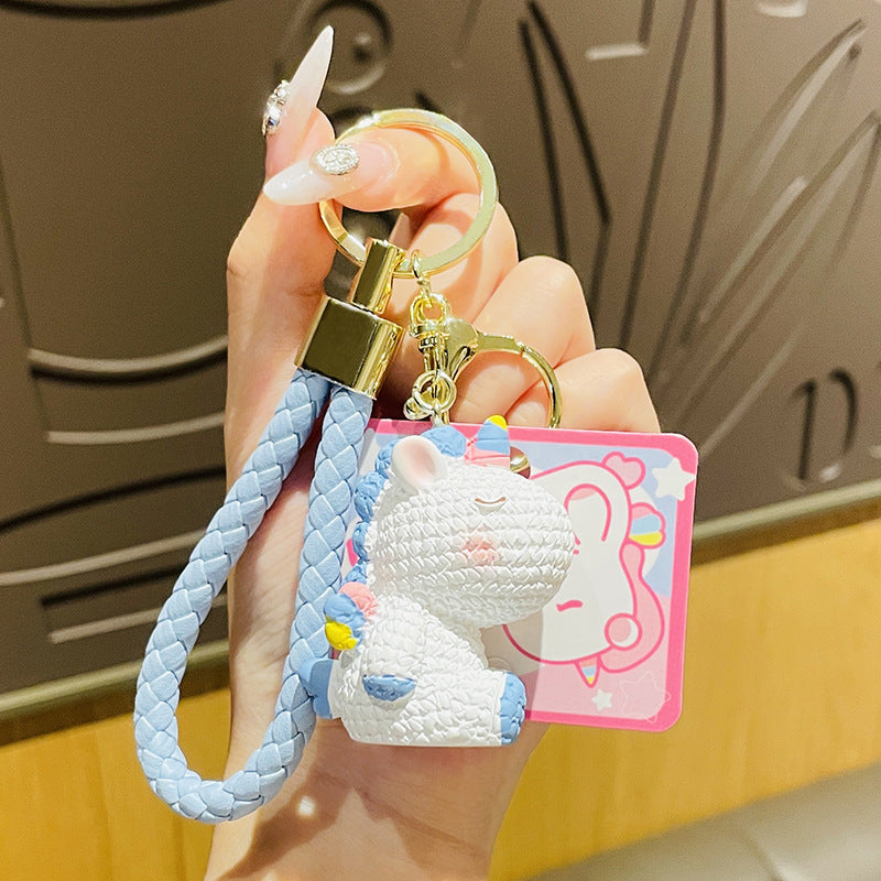 Porte-clé licorne multicouleur
