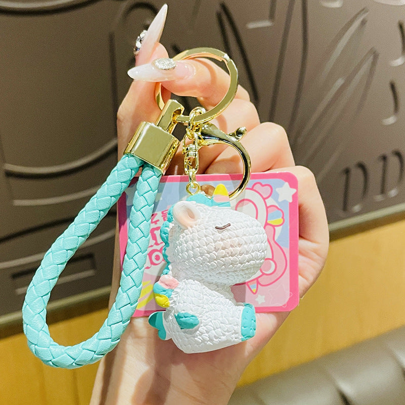 Porte-clé licorne multicouleur