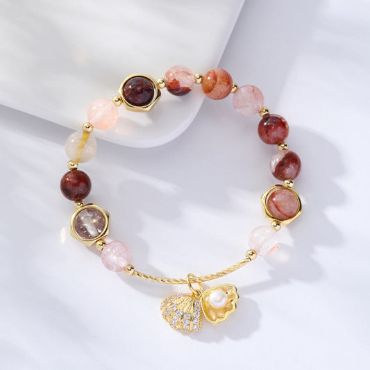 Bracelet élastique en perles de cristal coloré