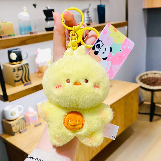 Porte-clé peluche poussin jaune