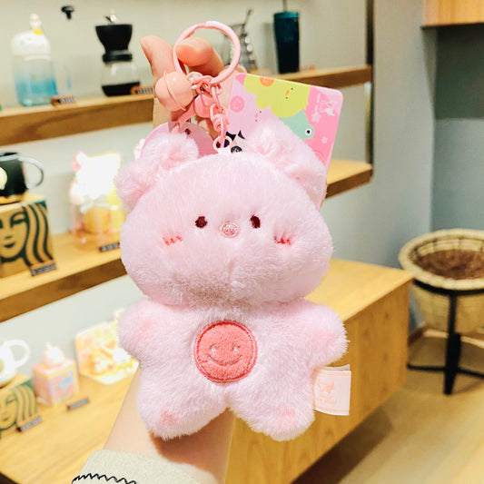 Porte-clé peluche lapin rose