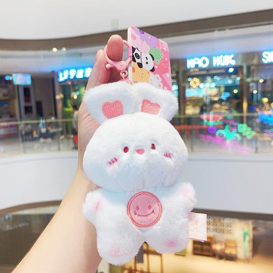 Porte-clé peluche lapin blanc