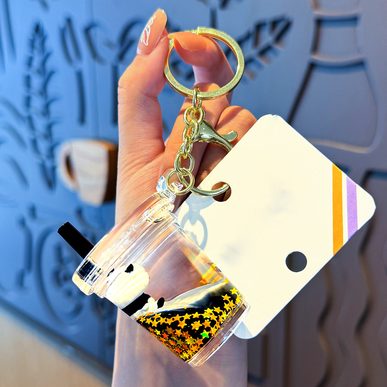 Porte-clé - panda flottant - bubble tea