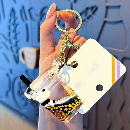 Porte-clé - panda flottant - bubble tea
