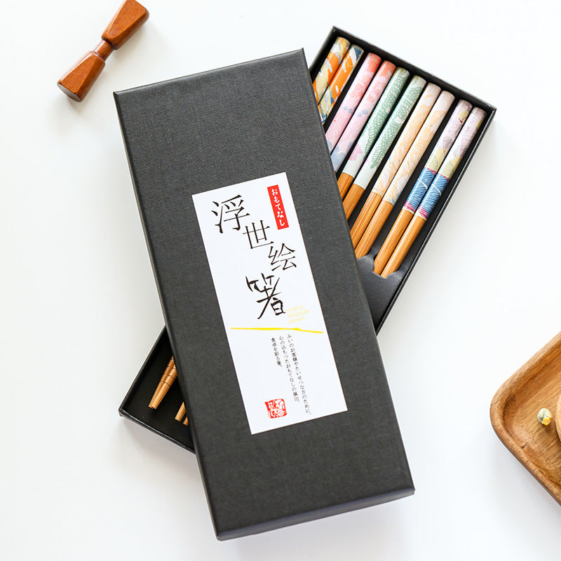 Coffret de Baguettes Japonaises - couleurs simples