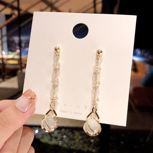 Boucles d'oreilles pendantes longues, bijou moderne