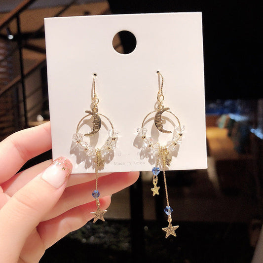 Boucle d'oreilles lune et étoile