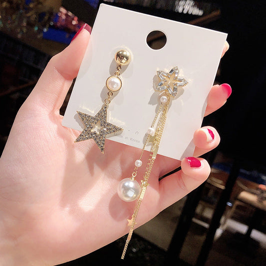Boucle d'oreilles étoile et perles