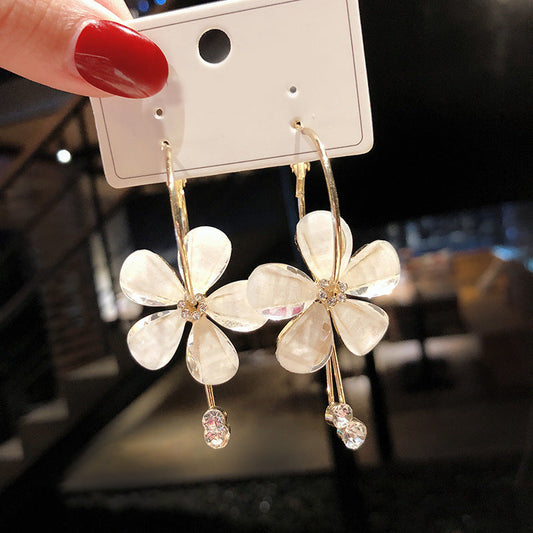 Boucle d'oreilles motif fleur romantique