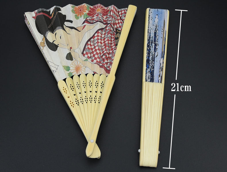 Éventail Japonais Traditionnel – Fūjin & Raijin (Dieux du Vent et du Tonnerre)