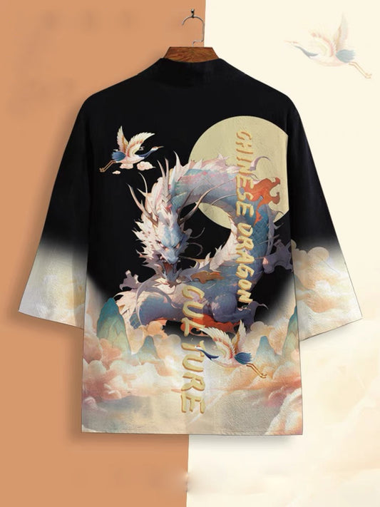 Kimono de style japonais à 3/4 manches