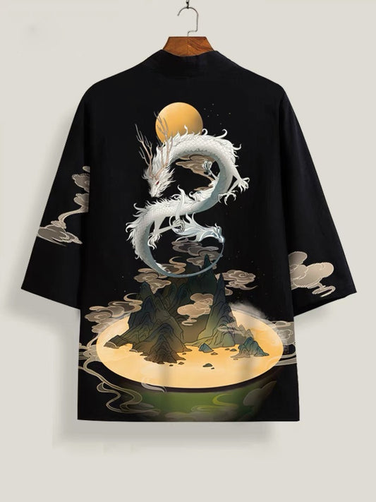 Kimono de style japonais à 3/4 manches