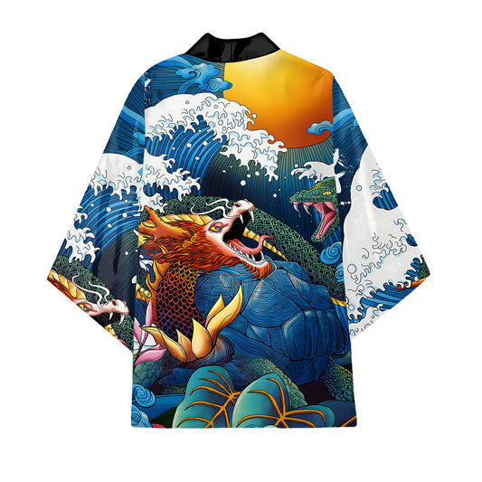 Kimono de style japonais à 3/4 manches