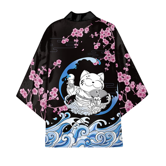 Kimono de style japonais à 3/4 manches