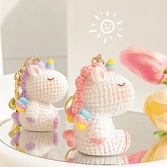 Porte-clé licorne multicouleur